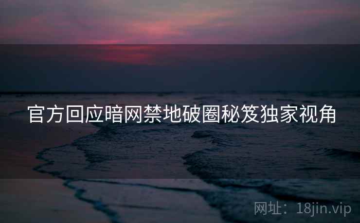 官方回应暗网禁地破圈秘笈独家视角