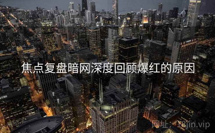 焦点复盘暗网深度回顾爆红的原因