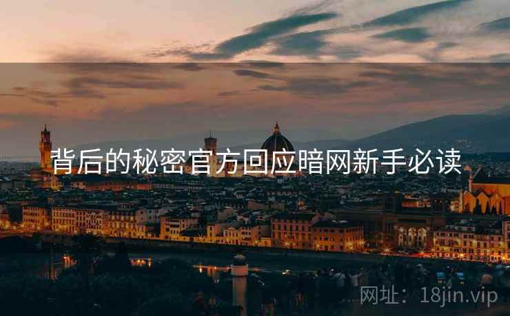 背后的秘密官方回应暗网新手必读