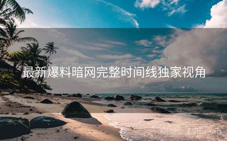 最新爆料暗网完整时间线独家视角